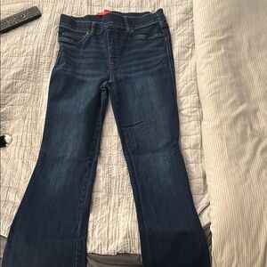 SPANX Blue Flare Wide Leg Jeans